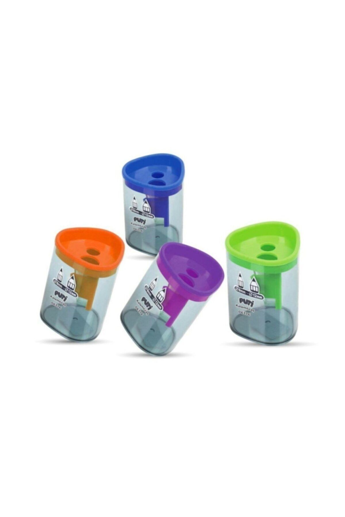 Kalemtıraş 4 Renk 2 Adet Puti Çift Bölmeli Plastik